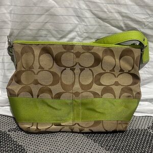 Coach Stylish Brown and Green Women's Bag